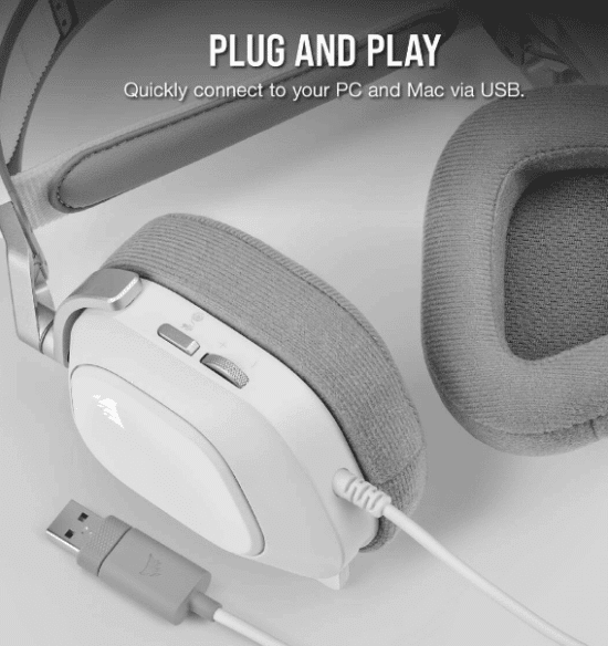 Captura de pantalla 2023 02 04 a las 1.38.02 p.m. Los auriculares para juegos CORSAIR HS80 RGB USB ofrecen un sonido increíblemente rico en matices a través de los transductores de audio de neodimio de 50 mm de ajuste personalizado con sonido envolvente Dolby Audio 7.1