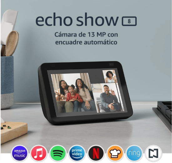 Captura de pantalla 2023 02 25 a las 2.43.00 p.m. Dispositivo Inteligente Amazon Echo Show 8 2da Generacion Con Pantalla Hd Alexa Y Camara De 13 Mp Negro Charcoal
