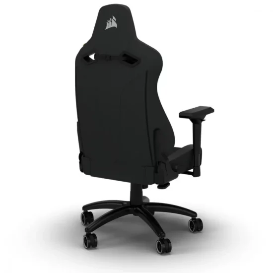 CP CORSAIR CF 9010049 WW 0913d3 La silla Corsair TC200 de tela negra y negra CF-9010049-WW es una silla de juego cómoda y resistente con un diseño ergonómico para una postura adecuada.