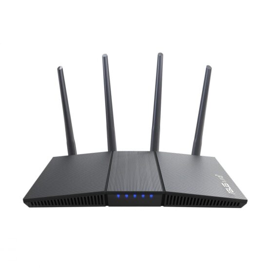 CP ASUS RT AX1800S 6ed201 <ul> <li>Banda Wi-Fi: Doble banda (2,4 GHz / 5 GHz)</li> <li>Tasa de transferencia de datos WLAN: 1201 Mbit/s</li> <li>Tipo de interfaz Ethernet LAN: Gigabit Ethernet</li> <li>MIMO: si</li> <li>Cantidad de antenas: 4</li> <li>Cantidad de Puertos RJ-45: 4</li> <li>Memoria interna: 256 MB</li> <li>Estándar Wi-Fi: Wi-Fi 6 (802.11ax)</li> </ul>