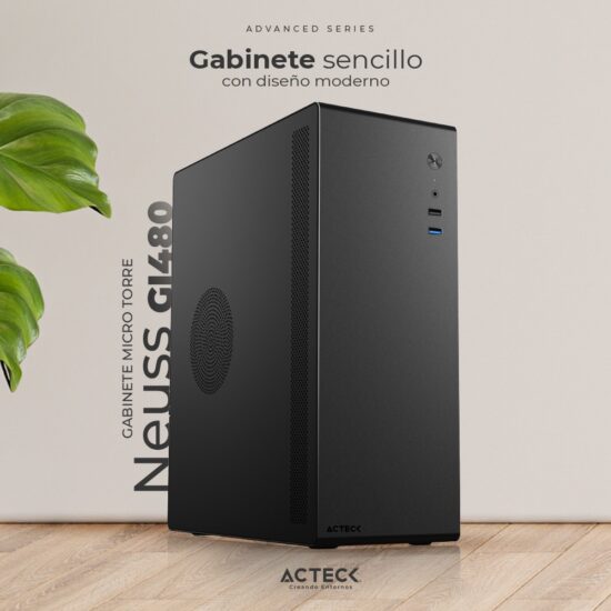 GABACT190 2 Gabinete Micro Atx/itx Acteck Neuss Gi480 Advanced Series Fuente 450 W Negro -