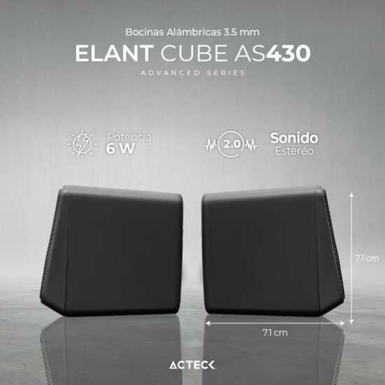 BOCACT340 2 Bocinas Alámbricas 3.5 Mm Elant Cube As430 Advanced Series -