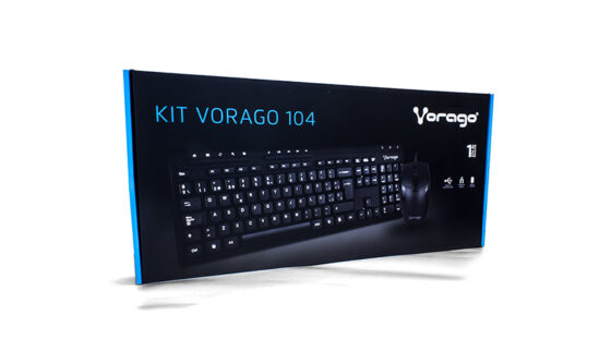 KITVGO090 1 Kit De Teclado Y Mouse Vorago Km-104 - Estándar, 105 Teclas, Negro, 1000 Dpi