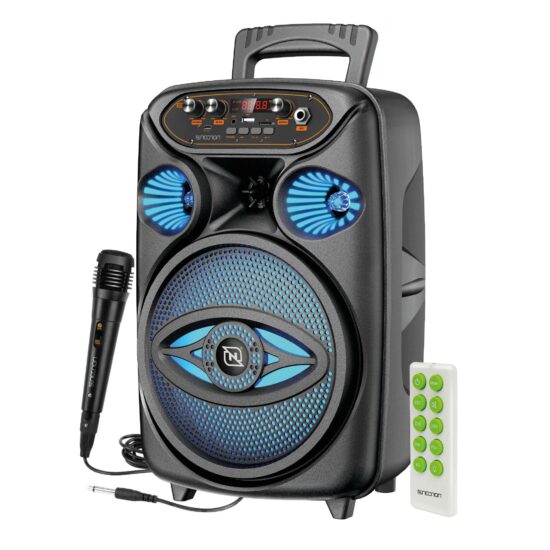 BOCNNN710 1 Bafle Karaoke Necnon Bluetooth 8 Pulgadas Nb-08w Tws Incluye Microfono Alambrico Control Remoto Radio Fm Micro Sd Usb Aux 3.5mm Iluminacion Led Control Agu -