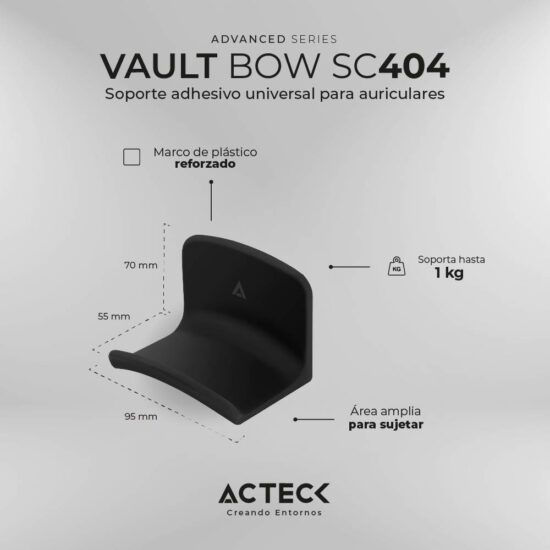 ACCACT4580 1 Soporte Para Auriculares Acteck Vault Bow Sc404 Advanced Series -