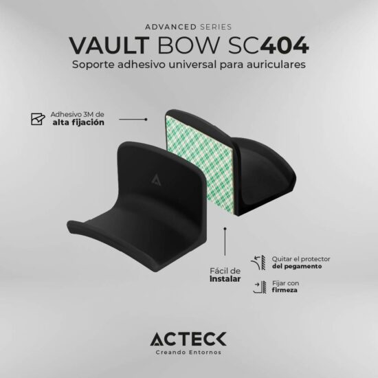 ACCACT4580 2 Soporte Para Auriculares Acteck Vault Bow Sc404 Advanced Series -