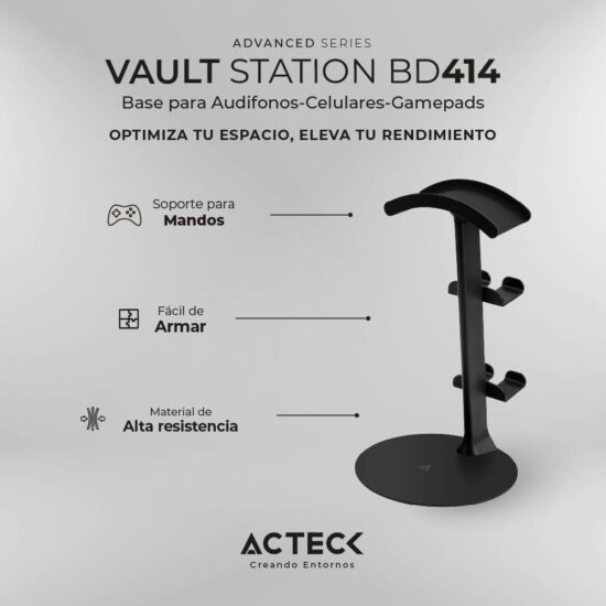 ACCACT4590 2 Soporte Para Auriculares Acteck Vault Station Bd414 Advanced Series -