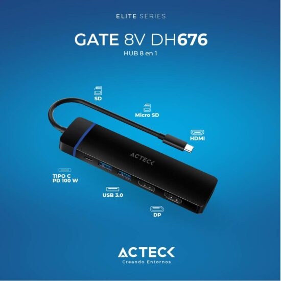 ACCACT4650 1 Hub Usb 3.0 Gate 8v Dh676 Acteck Elite Series Hub 8 En 1 -