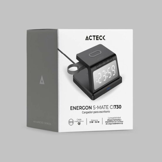 ACCACT4820 2 Cargador Con Reloj Para Escritorio Energon S Mate Ci730 Acteck -