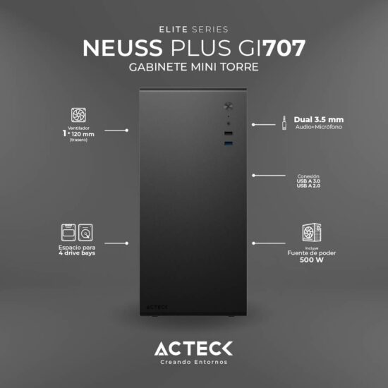 GABACT430 2 Gabinete Mini Torre Acteck Neuss Plus Gi707 Elite Series 200w -