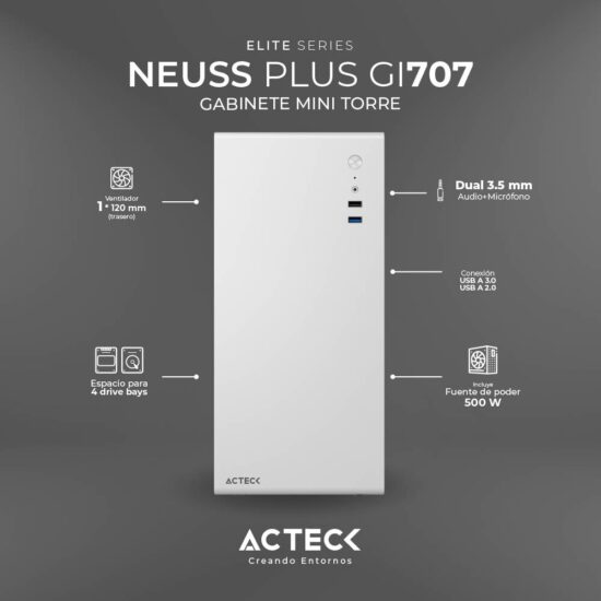 GABACT440 2 Gabinete Mini Torre Acteck Neuss Plus Gi707 Elite Series -