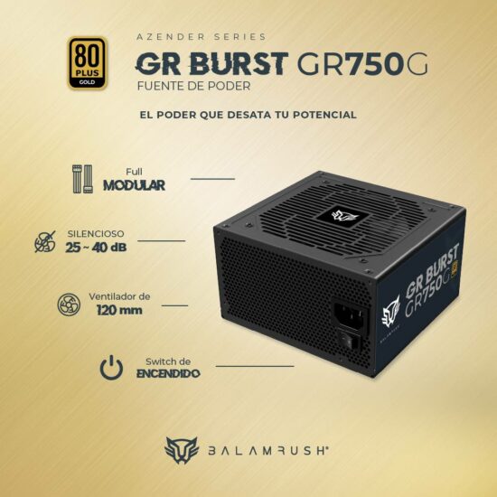 GABBLR480 2 Fuente De Poder 750w 80 Plus Gold Balam Rush Gr Burst Gr750g Legend Series -