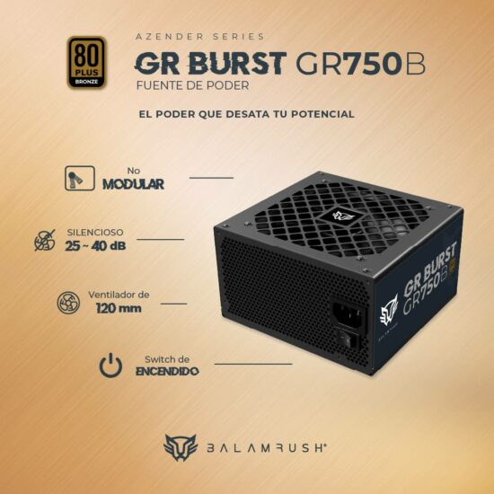 GABBLR490 2 Fuente De Poder 750w 80 Plus Bronce Balam Rush Gr Burst Gr750b Legend Series -