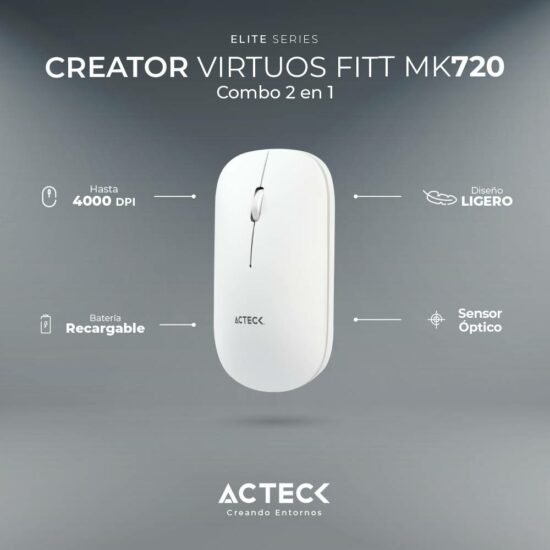 KITACT1120 1 Kit Teclado Y Mouse Acteck Creator Vituos Silk Mk720 Elite Series -