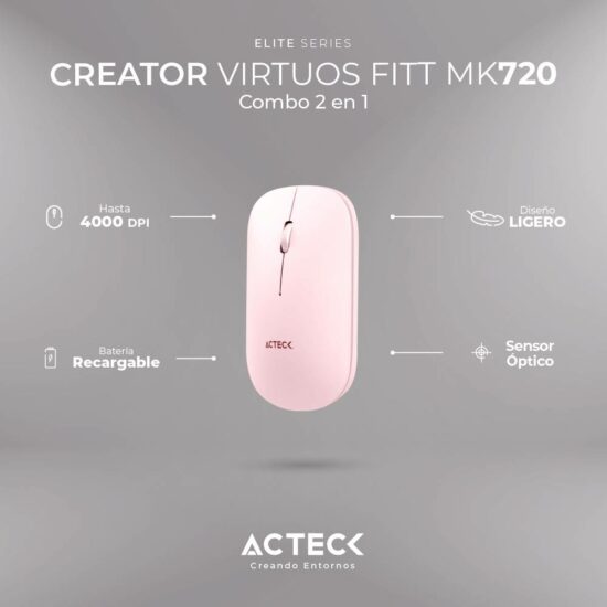 KITACT1140 1 Kit Teclado Y Mouse Acteck Creator Vituos Silk Mk720 Elite Series -