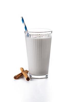 fresh horchata with cinnamon in glass photo