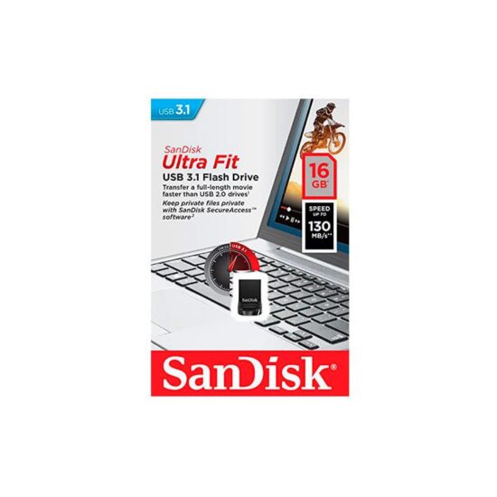 619659163372 S MEMORIA FLASH SANDISK ULTRA FIT 16GB NEGRO USB 3.1 (SDCZ430-016G-G46)