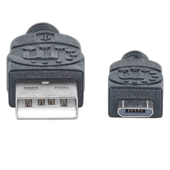 766623325677 M CABLE MANHATTAN USB A MACHO - MICRO B MACHO 0.5M NEGRO 325677
