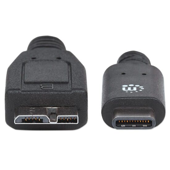 766623353397 M CABLE USB-C MANHATTAN CM-MICRO B V3 1.0M NEGRO 3AMP 353397