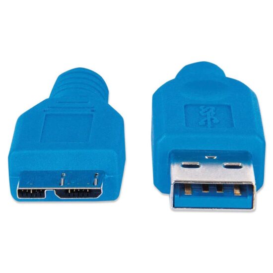 886112670122 M CABLE MANHATTAN USB 3.0 A MACHO - MICRO B MACHO 1.0M AZUL 393898