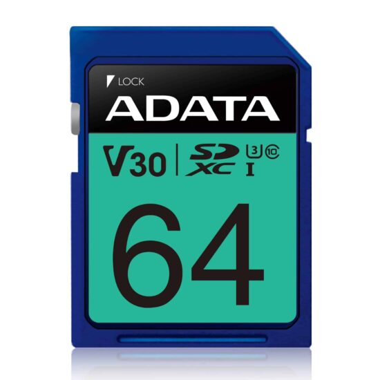 MEMDAT4090 Memoria Sd Adata Premier Pro V30 - 64 Gb, 100 Mb/s, 80 Mb/s, Azul, Clase 10