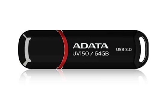 MEMDAT4540 Memoria Usb Adata Uv150 - Negro, 64 Gb, Usb 3.2 (retrocompatible Con 3.0 Y 2.0), 100 Mb/s