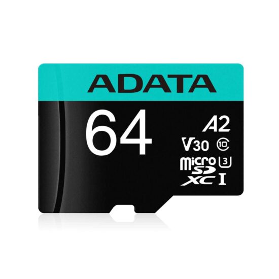 MEMDAT6100 Micro Secure Digital Premier A2 Adata Uhs-i 64gb - 64 Gb, Negro, Uhs-i Class 10