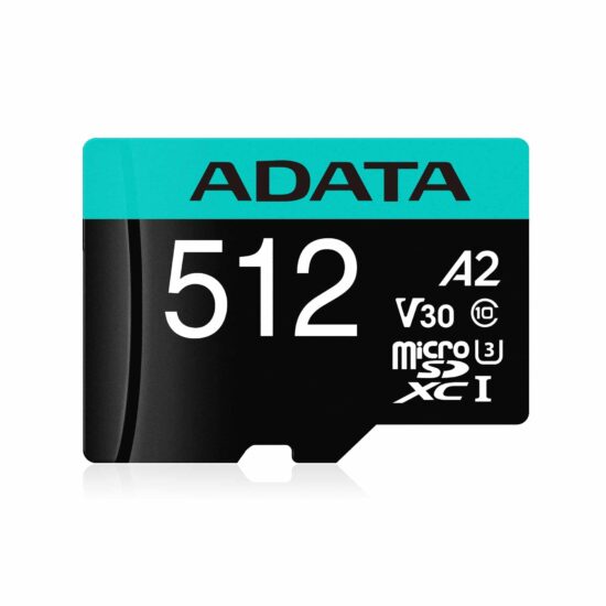 MEMDAT6160 Micro Secure Digital A2 (v30) Adata Premier Pro - 512 Gb, 100 Mb/s, 85 Mb/s, Negro/verde, Clase 10