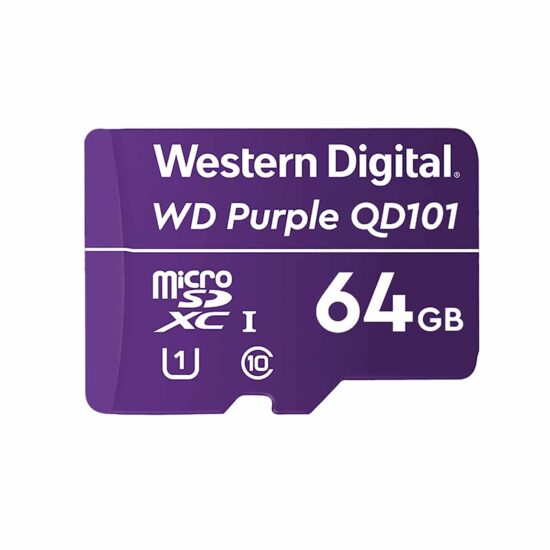 MENWSD020 Memoria Micro Sd Wd Purple - 64gb, Clase 10, Clase De Velocidad Uhs 1 (u1) Wdd064g1p0c